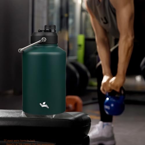128 oz Insulated Stainless Steel Water Bottle Jug with Handle