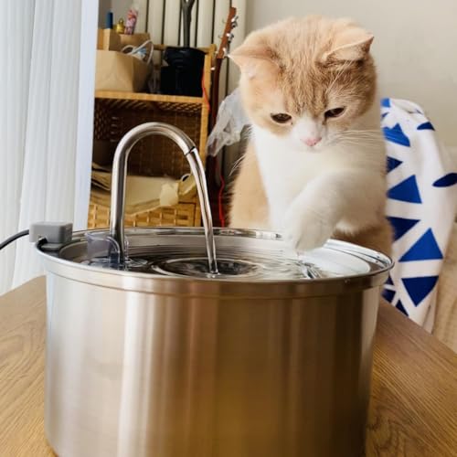 Stainless Steel Cat Water Fountain Automatic Drinking Fountain