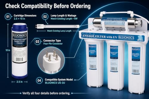 12 Piece Replacement Filter and UV Lamp Set for Compatible 4