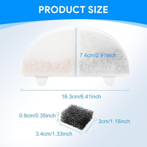 20 Pack Cat Water Fountain Filter Replacement Fit for Homerunpet (20 Count)