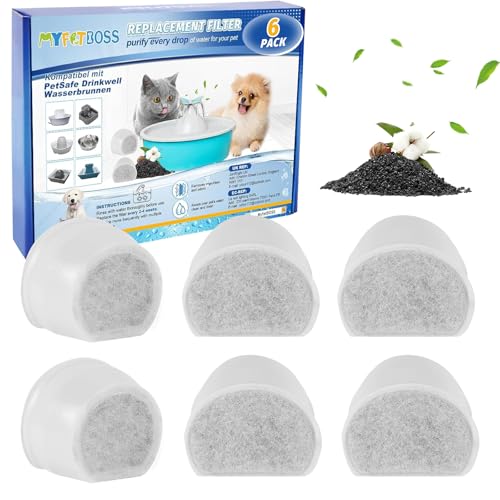 6 Pack Replacement Filters Compatible with Petsafe Drinkwell (6 Count)