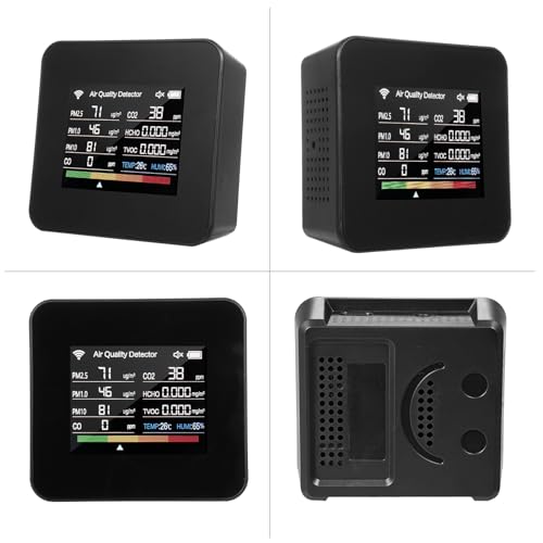 14 in 1 Indoor Air Quality Monitor Air Quality Detector CO₂ CO TVOC HCHO Temperature Humidity PM2.5 PM1.0 PM10 Desktop Air Quality Tester with Time