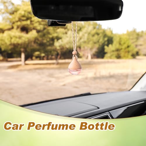 50 Pcs Hanging Car Air Freshener Car Diffuser Bottles Empty Glass Perfume Bottle Freshener Diffuser Bottle Pendant for Essential Oil Fragrance Aromatherapy Ornament (50 Count)