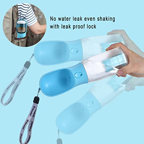 Dog Water Bottle with Food Container & Poop Bag Holder & Filter