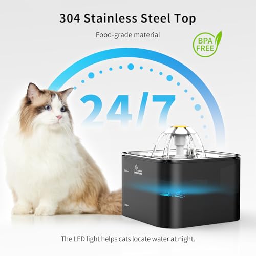 Crystal Cat Water Fountain Stainless Steel Lid