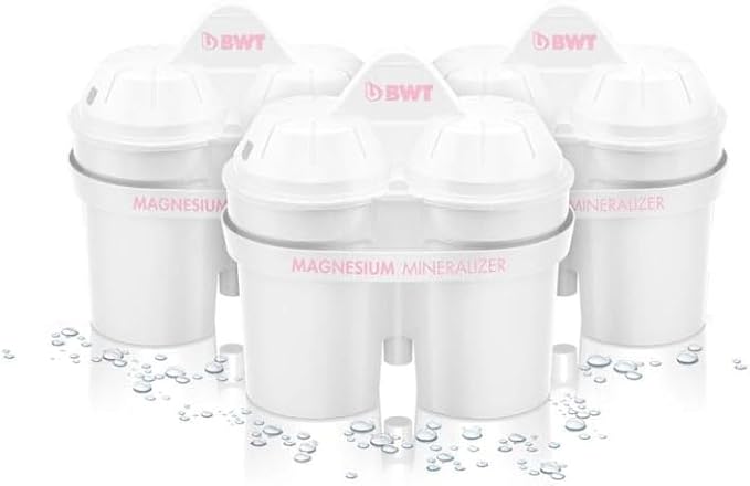 BWT Magnesium Mineralized Water Filter, 3-Pack - Long Life Mg2+ Cartridge for Water Filters, 3x120L Capacity, Maximum Protection for Espresso Machines