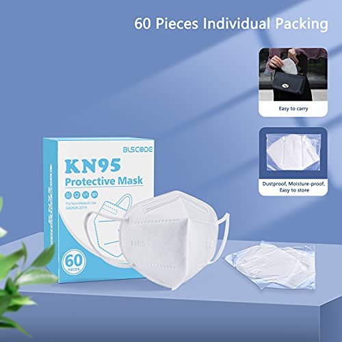 KN95 Face Mask 60 Pack White (60 Count)
