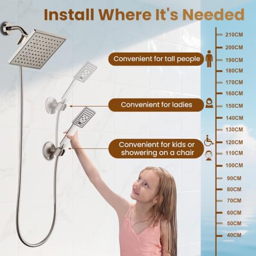 Rain Shower Head with Handheld Spray