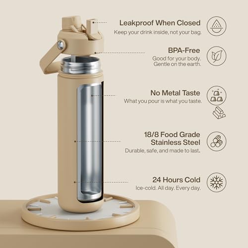 Insulated Water Bottle with Straw Stainless Steel Water Bottle