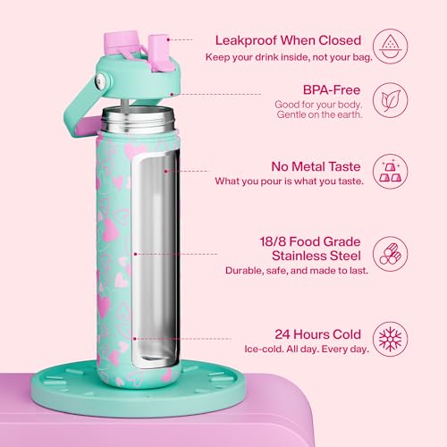Insulated Water Bottle with Straw Stainless Steel Water Bottle