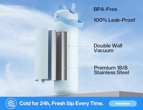 26 oz Insulated Water Bottle with 2