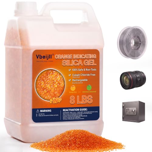 8 LBS) Orange Indicating Silica Gel Desiccant Beads