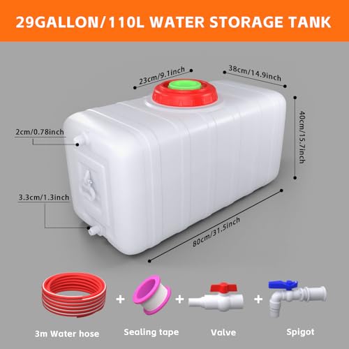 29Gallon 110L Water Storage Tank with Spigot