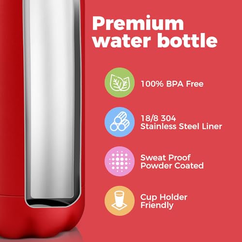 17oz Stainless Steel Water Bottles Bulk (8 Count)