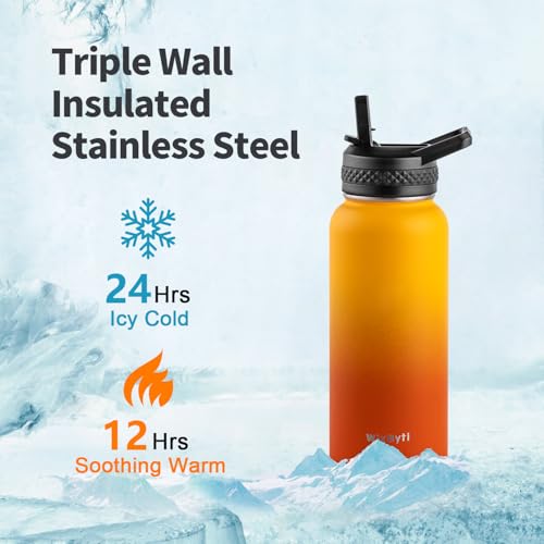 32 oz Insulated Water Bottle with Straw