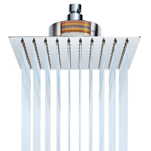 10 Inch Square Rain Shower Head with Filter for Hard Water
