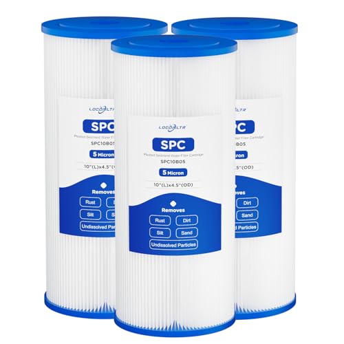 5 Micron 10" x 4.5" Pleated Sediment Well Water Filter Cartridge (3 Count)
