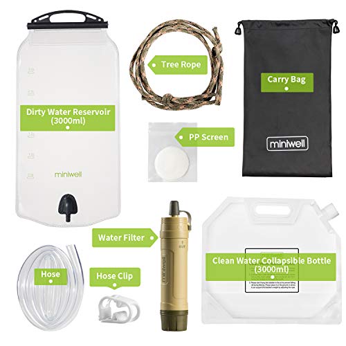 Gravity Water Purifier Straw Fairly Light and Easily Packed. Multi Use for Group Camping and Famliy Emergency Prepardness L605G