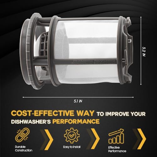 W10872845 Dishwasher Pump Filter Cup Replacement Part Compatible With Whirlpool Kenmore Dishwasher