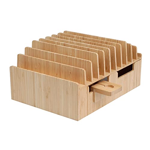 Bamboo 10 Port Charging Station & Compatible Adapter for Apple Watch Combo for use with Watch