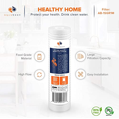 Whole House 1 Micron 10 x 2.5 PP Grooved Sediment Water Filter Cartridge Replacement Compatible with AP110
