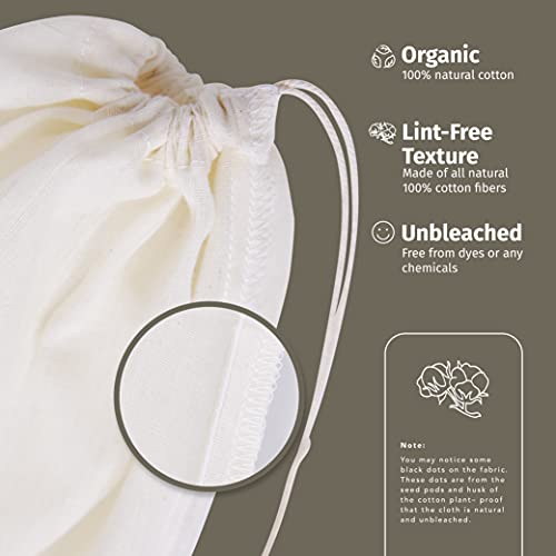 2 Pieces Reusable Grade 100 Nut Milk Bags for Straining (2 Count)
