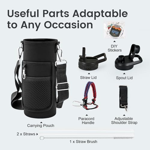 40 oz Insulated Water Bottle with Straw