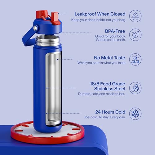 Insulated Water Bottle with Straw Stainless Steel Water Bottle