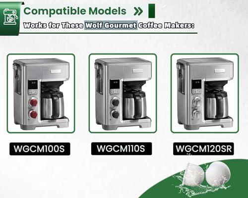 12 Pack WGCM350 Activated Carbon Water Filter Pods Replacement for Wolf Gourmet Coffee Maker System (12 Count)