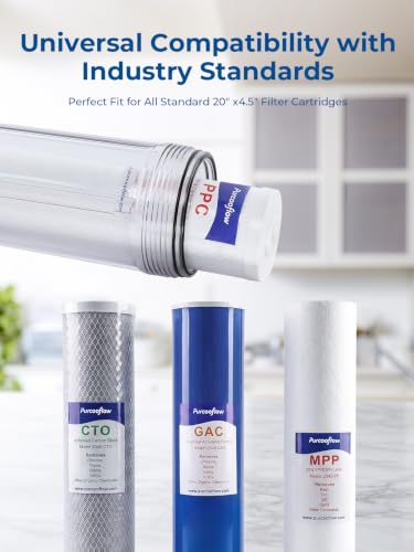 20" x 4.5" Clear Whole House Water Filter Housing