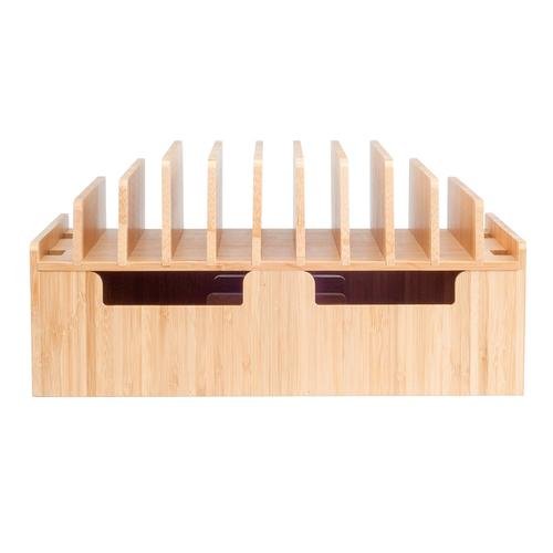 Bamboo 10 Port Charging Station & Docking Organizer for Smartphones & Tablets
