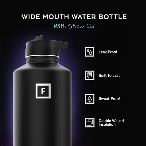 64 oz Wide Mouth Water Bottle with Straw