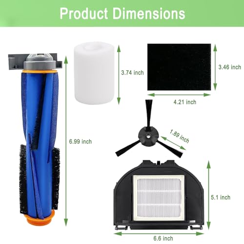 RV2310AE Replacement Parts for Shark AV2310AE RV2310AE RV2320S UR2350AE RV2300S Matrix Robot Vacuum Cleaner 2 Main Brush Roller 2 Sets Foam Filters 3 Filters 8 Side Brushes