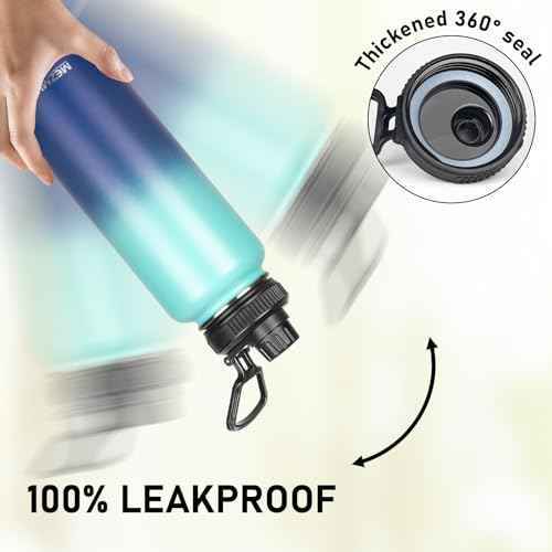 40oz Large Metal Sports Insulated Water Bottle with 2 Lids