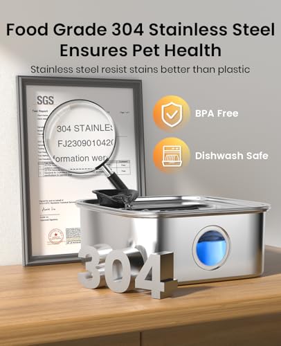 10L 2.6Gal Dog Water Fountain for Large Dogs