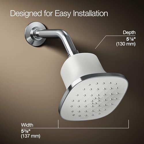 37722-G-CP Cinq Square Single-Function Filtered Showerhead, Five-Layer Filtration, 1.75 GPM, Contemporary Design, Easy to Clean, Polished Chrome