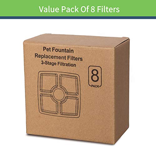 Lmpyf 8 Pack Square Filters for Cat Fountain (8 Count)