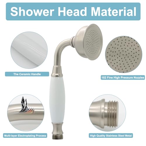 Vintage Handheld Shower Head with 59" Flexible Hose