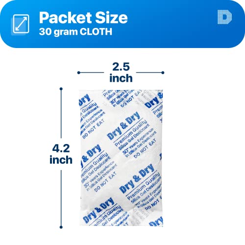 30 Gram [50 Packets] Silica Gel Packets Desiccants