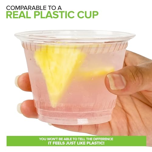 9 oz Clear PLA Cold Cups 1000 Pack Disposable Cups for Water Wine Beer Samples (1000 Count)