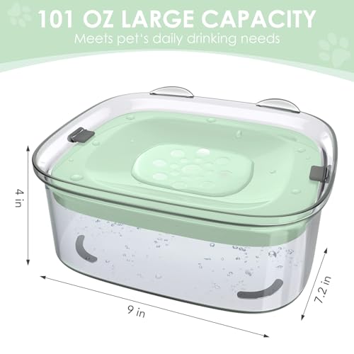 3L No Spill Dog Water Bowl with Slow Drinking Disk