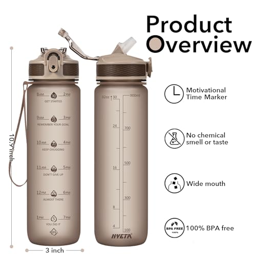 Plastic Water Bottle With Straw & Time Marker