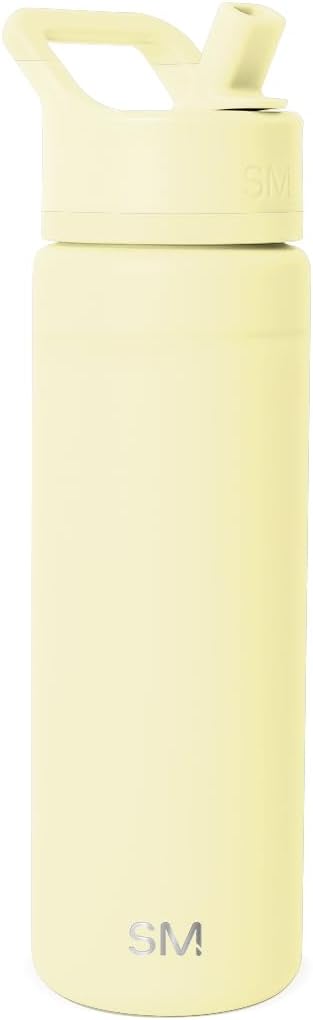 Simple Modern Water Bottle with Straw Lid | Vacuum Insulated Stainless Steel Metal | Reusable Leak Proof BPA-Free Cup for School | Summit Collection | 22oz, Buttercup