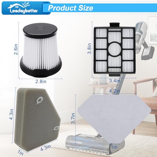 BU3523 BU3521 Filter Replacement for Shark Clean and Empty Cordless Vacuum (9 Count)