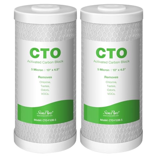 5 Micron 10" x 4.5" CTO Carbon Whole House Water Filter Cartridge (2 Count)