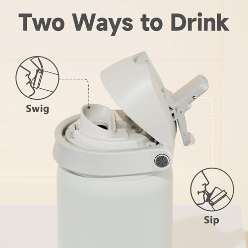 32 oz Insulated Water Bottle with Straw
