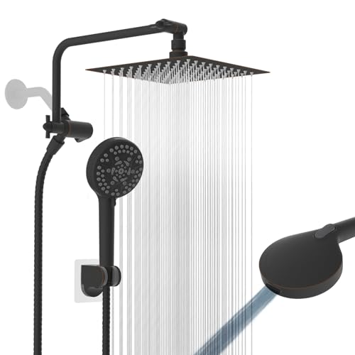 8" Metal Rainfall Shower Head with 10