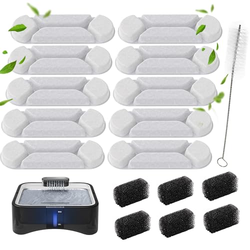 10 Pcs Replacement Filters for 8.5L Elevated Dog Water Fountain