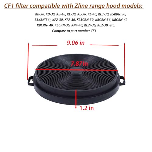 4 Pack CF1 Range Hood Carbon Filters Compatible for Zline KB