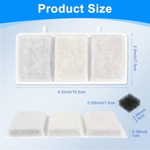 12PCS Cat Water Filter Compatible with Petory Automatic 74oz (12 Count)